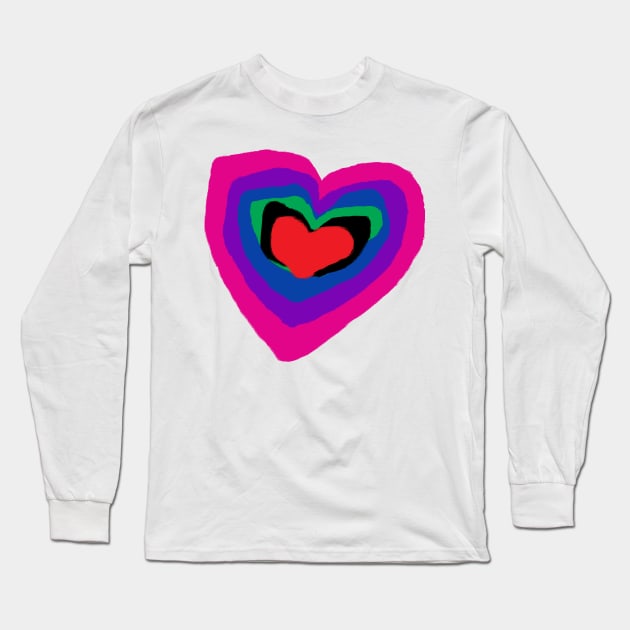 lovely Heart T-Shirt Heart Top Long Sleeve T-Shirt by EllenDaisyShop